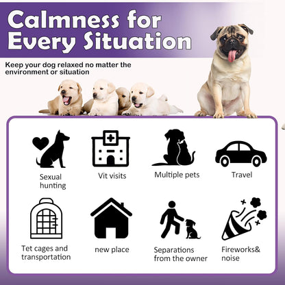Calming Collars for Dogs - 4 Packs，Pheromone Calming Dog，Dog Calming Collar Relief for Anxiety, Stress & Separation, Adjustable 25 Inch Size, Anxiety Collar for Dogs, Lasts 60 Days