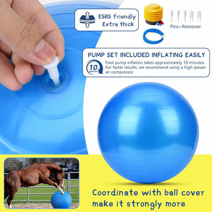 Herding Ball for Dogs and Horses - 18" Jolly Ball for Dogs, Blue Medium-Fx-20250618