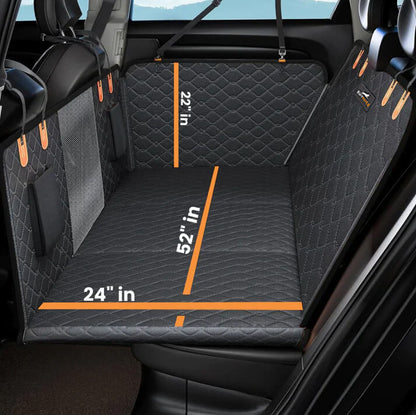 6-In-1 Dog Car Seat Cover for Back Seat, Waterproof Dog Car Hammock with Mesh Window, Non-Slip Pet Backseat Protector for Cars, Trucks and Suvs