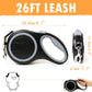 26Ft Retractable Dog Leash, Heavy Duty Great Leash for Dog up to 110 Lbs, Anti-Slip Rubberized Handle, One-Handed Brake, Strong Nylon Tape, Tangle Free(Large Size).