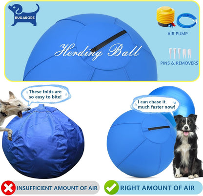 Herding Ball for Dogs and Horses - 18" Jolly Ball for Dogs, Blue Medium-Fx-20250618