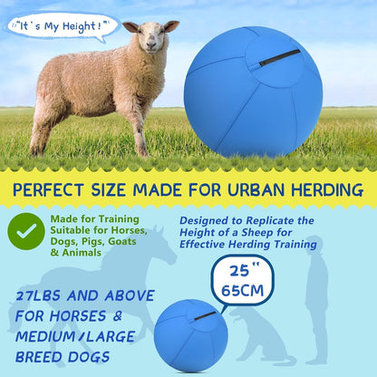Herding Ball for Dogs and Horses - 18" Jolly Ball for Dogs, Blue Medium-Fx-20250618