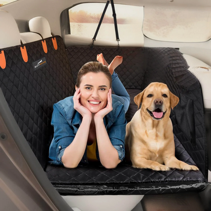 6-In-1 Dog Car Seat Cover for Back Seat, Waterproof Dog Car Hammock with Mesh Window, Non-Slip Pet Backseat Protector for Cars, Trucks and Suvs